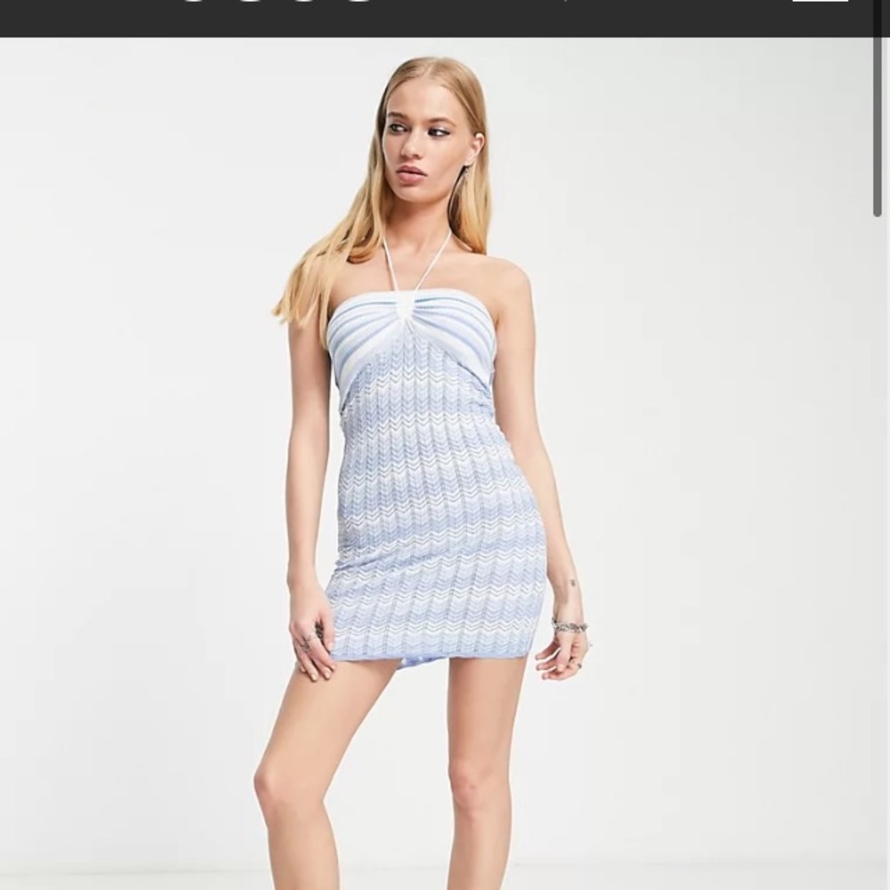 Striped knit halter dress xs new with tags